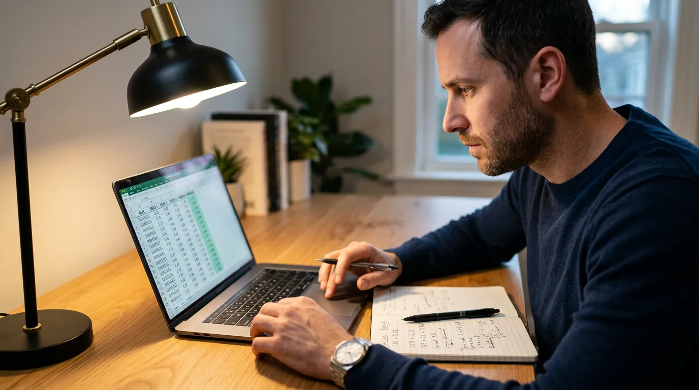 Analista revisando cuotas de fútbol en una pantalla con datos del mercado español